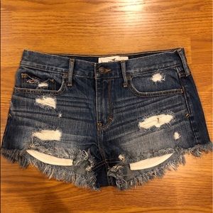 Hollister High Waisted Ripped Jean Shorts